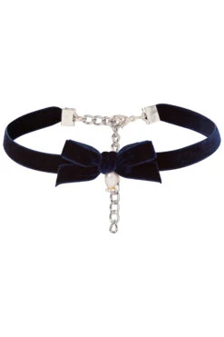 Samtkropfband Mit Perle